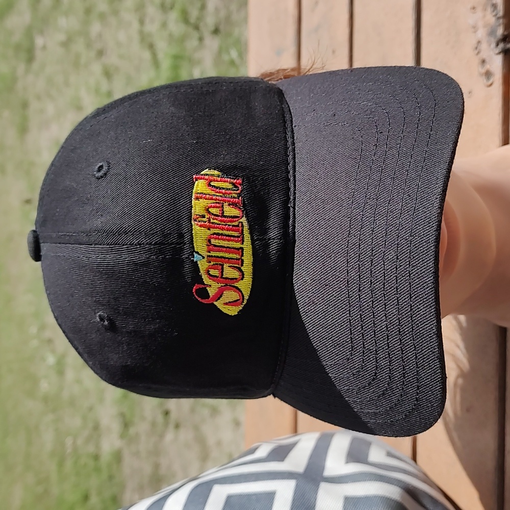 Seinfeld TV Sitcom Classic Logo Hat Black Snapback Director Fan Cap Men's New